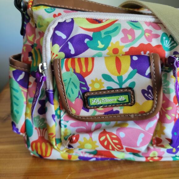 Lily Bloom Shoulder Bag Floral Bird Print Recycled Eco Friendly Pockets - Picture 2 of 10